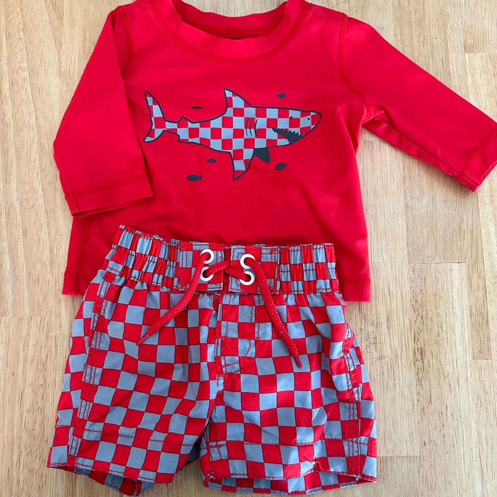 Baby Red Rashguard Set